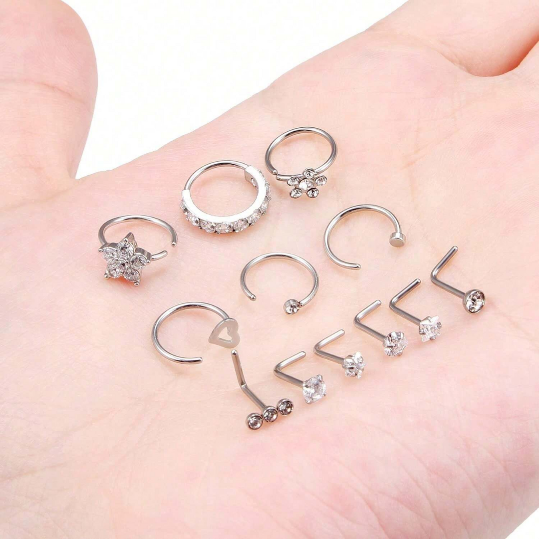 12PCS Nose Ring Set