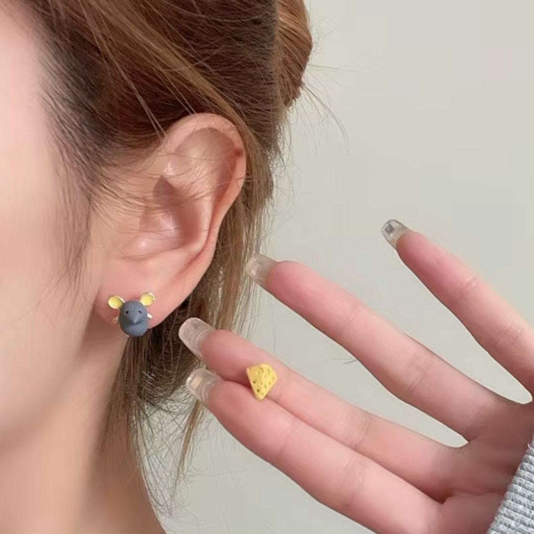 Mouse & Cheese Earrings