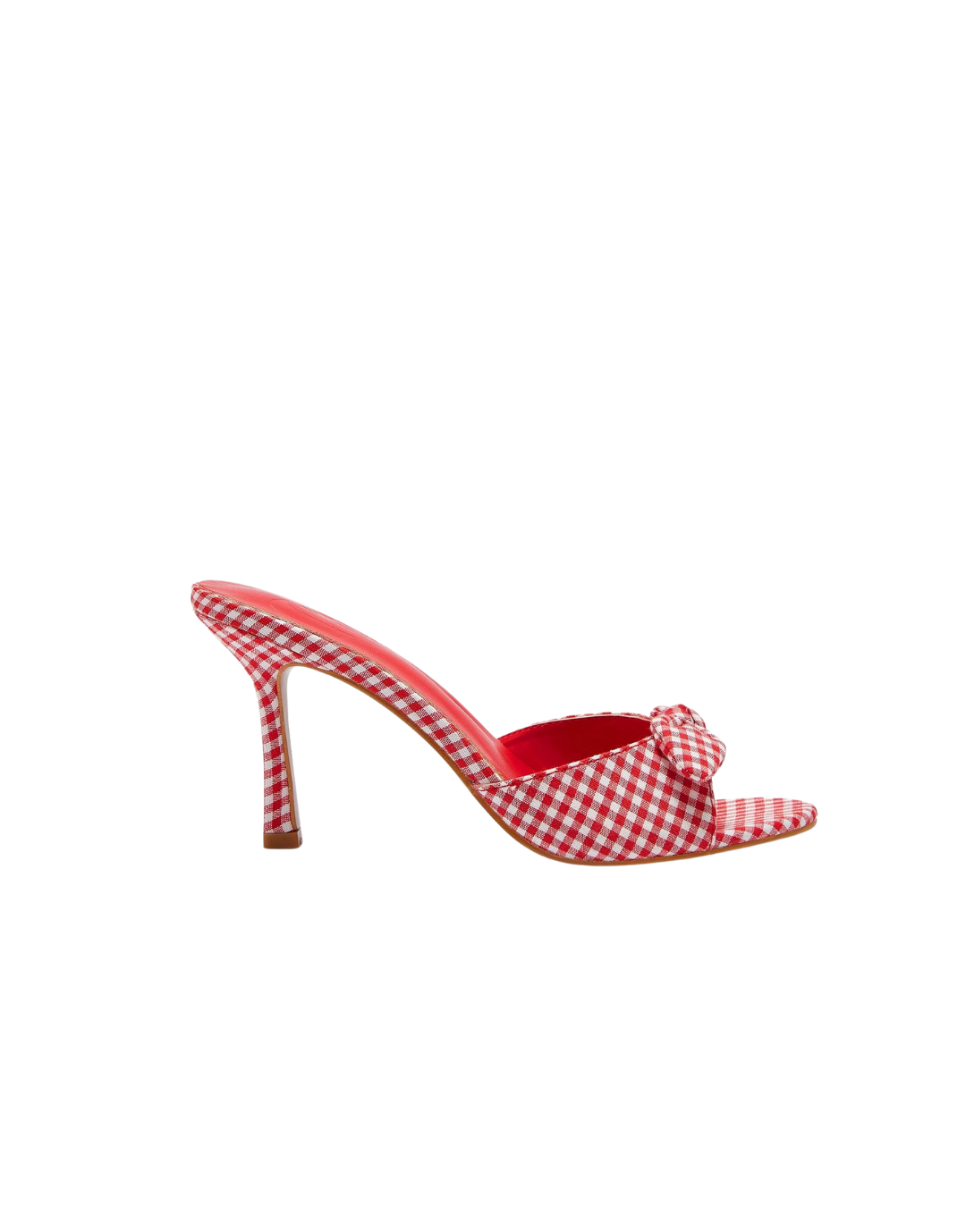 Mules à talons et nœud vichy