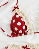 Bikini en dentelle à pois