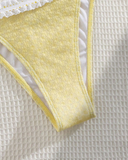 Bikini à bordure en dentelle pastel