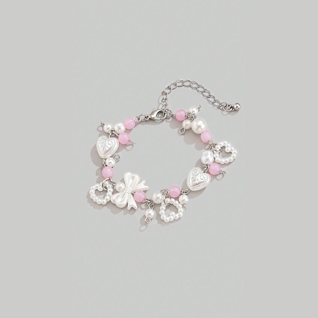 Heart and Pearl Charm Bracelets