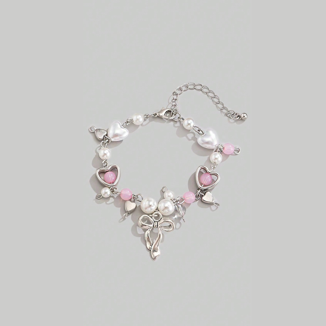 Heart and Pearl Charm Bracelets