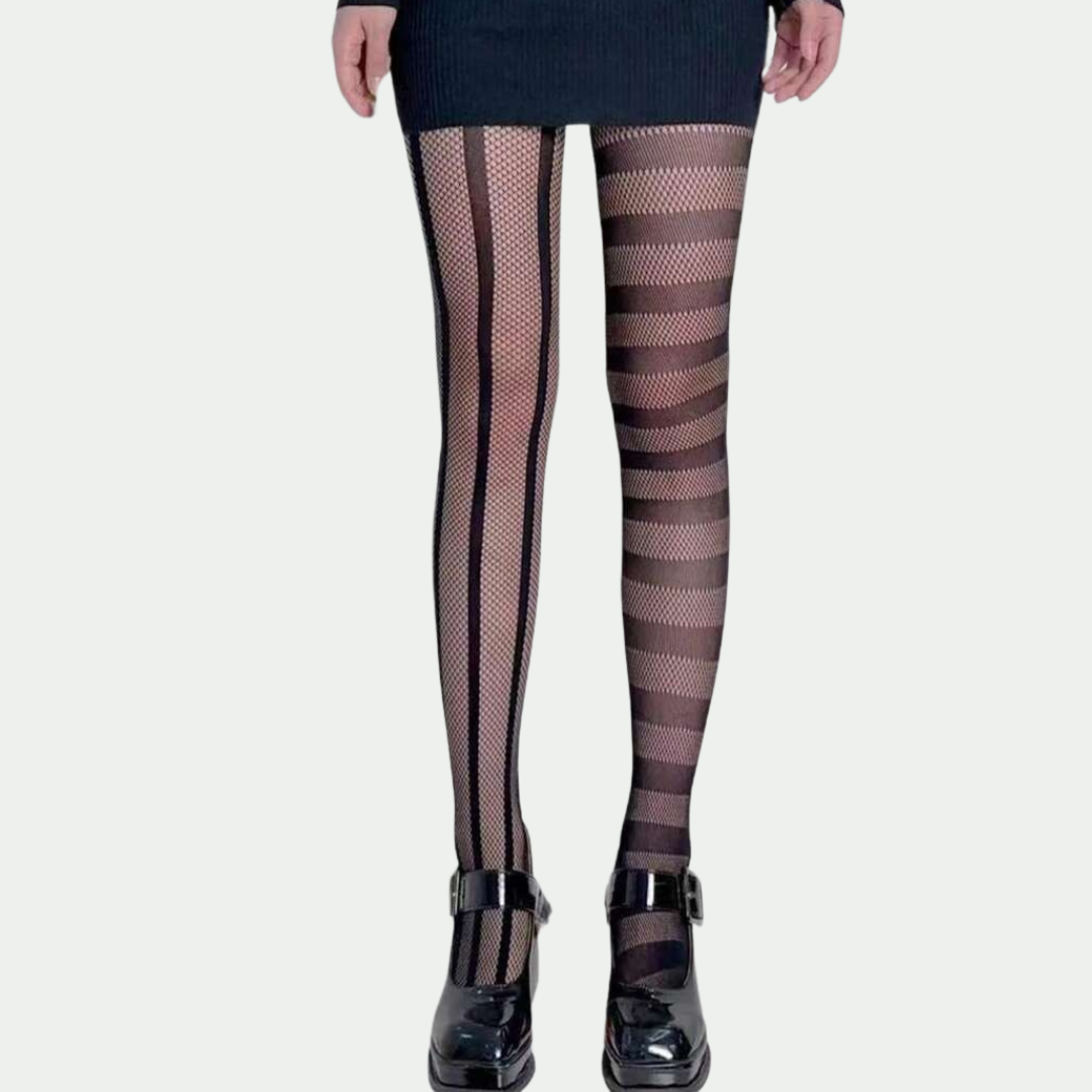 Asymmetrical Striped Tights