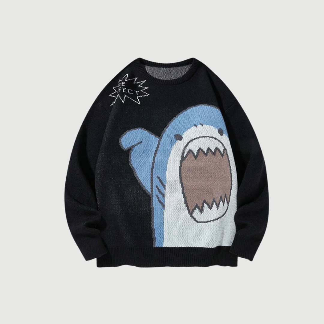 Oversized Shark Knitted Sweater