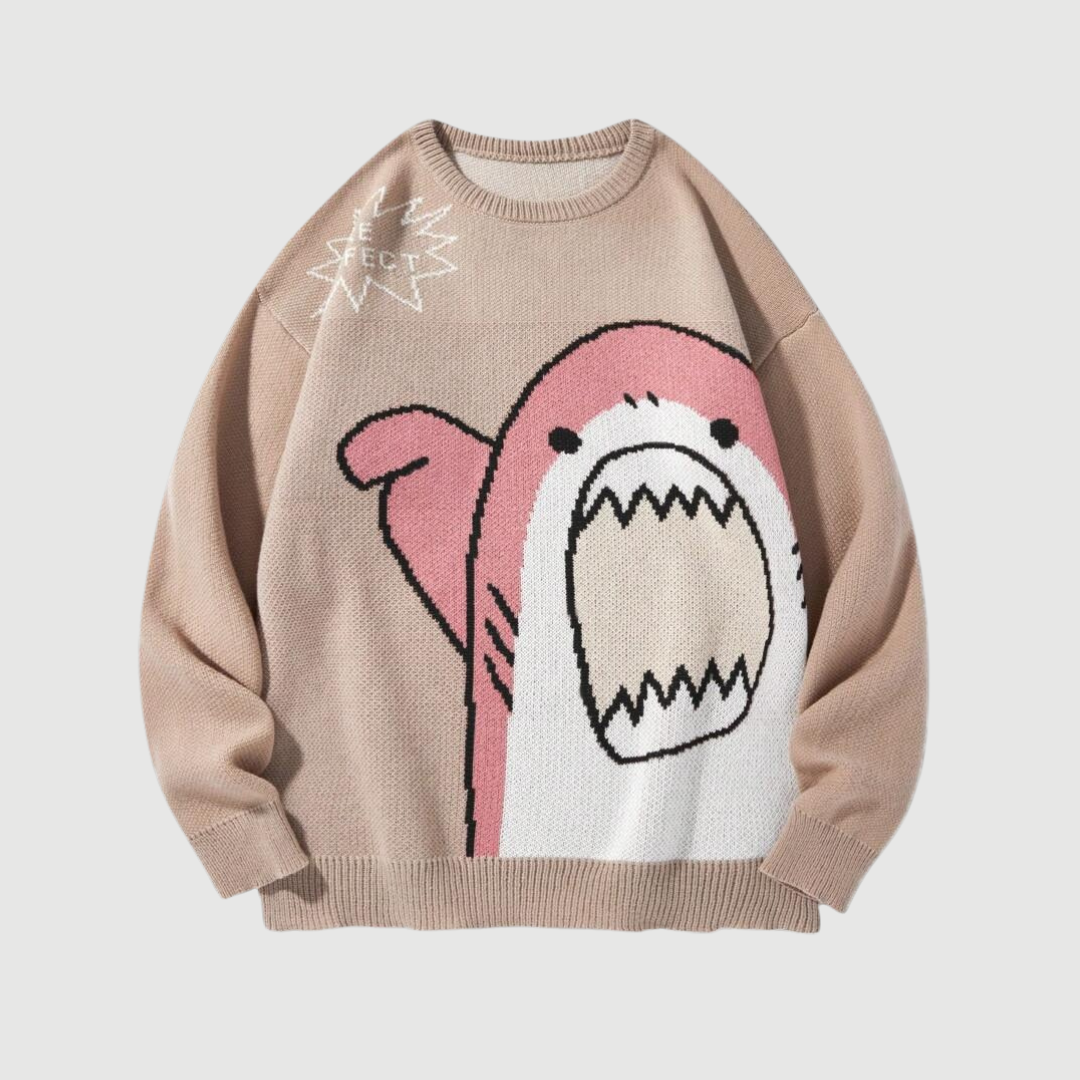 Oversized Shark Knitted Sweater