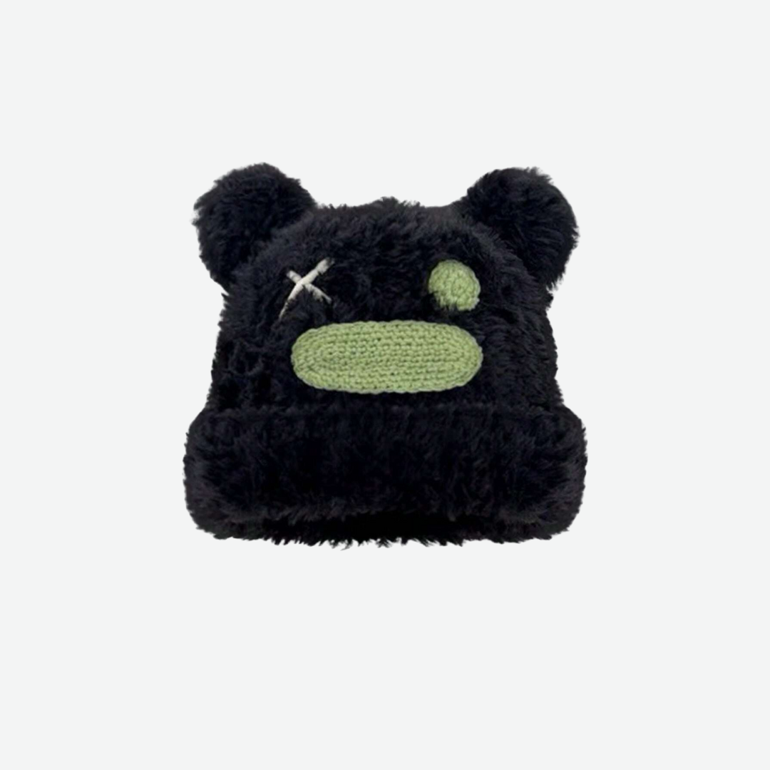 Bonnet en peluche moelleux