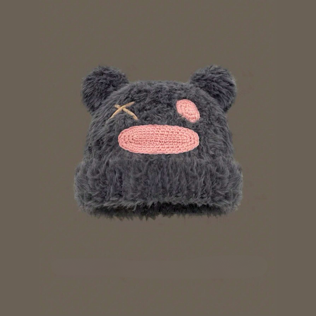 Bonnet en peluche moelleux
