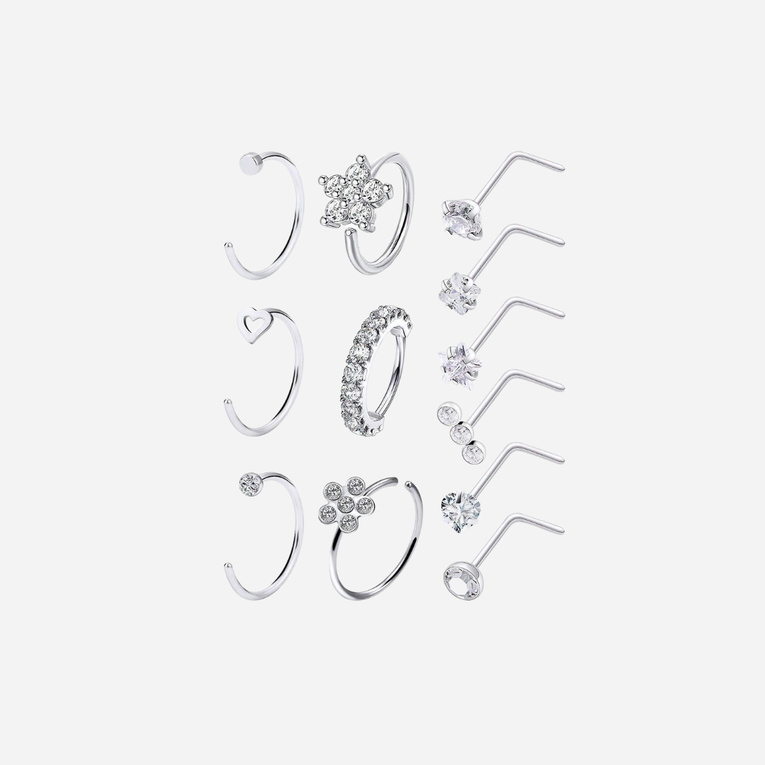 12PCS Nose Ring Set