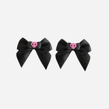 2PCS  Skull Bow Hair Clips