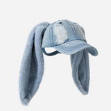 Bonnet en denim avec oreilles de lapin