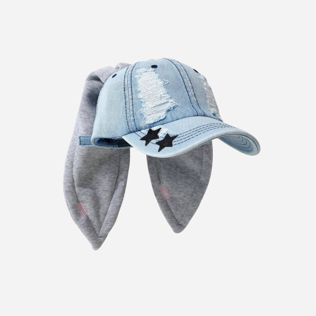 Bonnet en denim avec oreilles de lapin