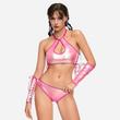 Metallic Pink Lace-Up Lingerie Set