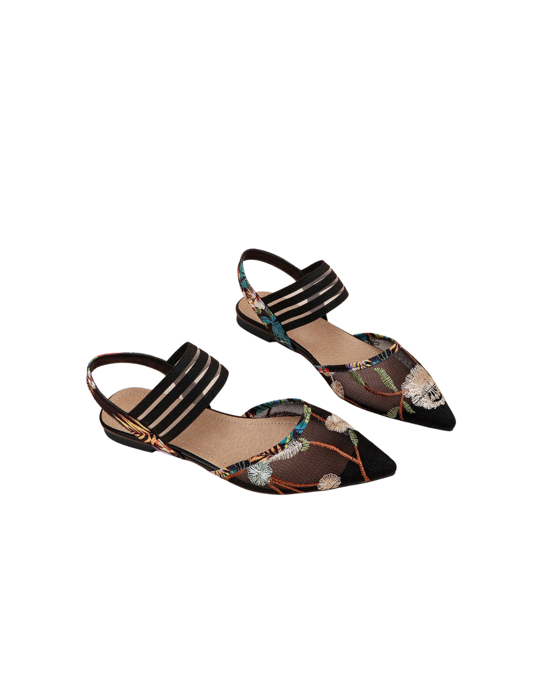 Ballerines en maille brodée