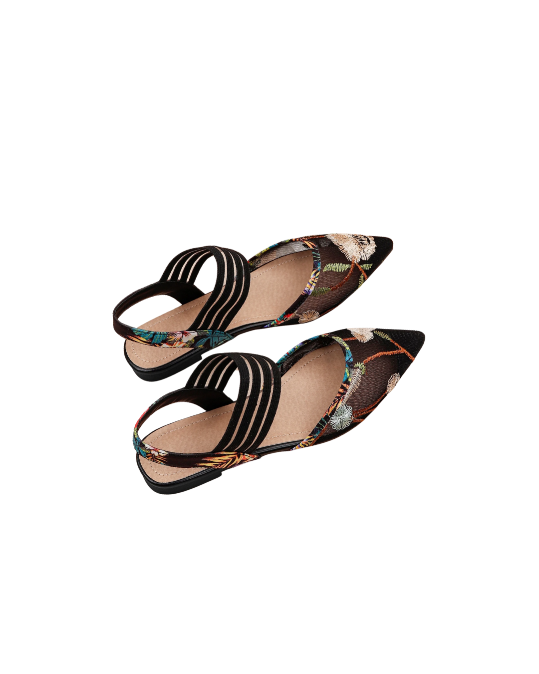 Ballerines en maille brodée