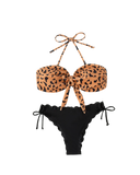 Bikini bandeau noué sur le devant