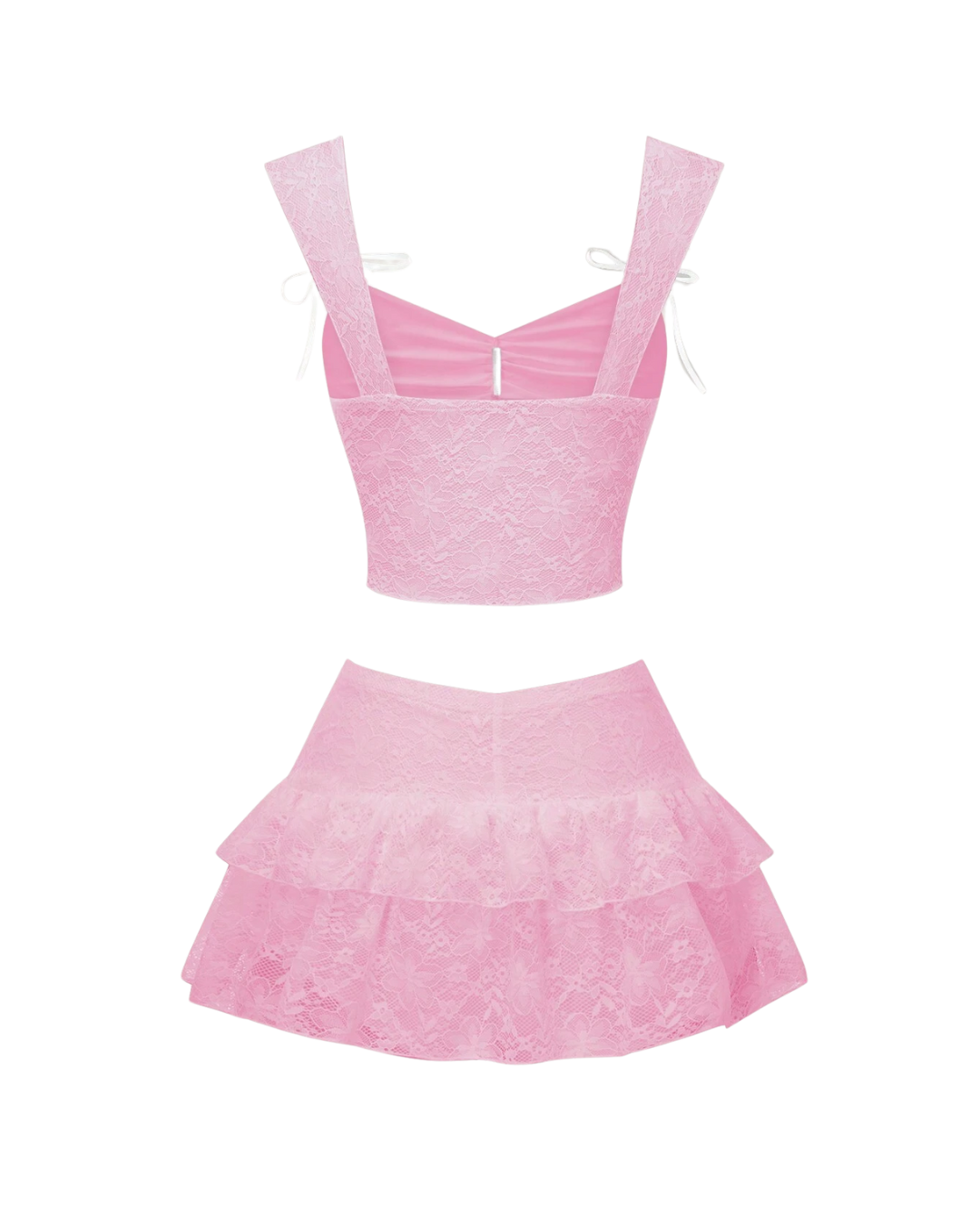 Ensemble plissé en dentelle