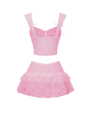 Ensemble plissé en dentelle