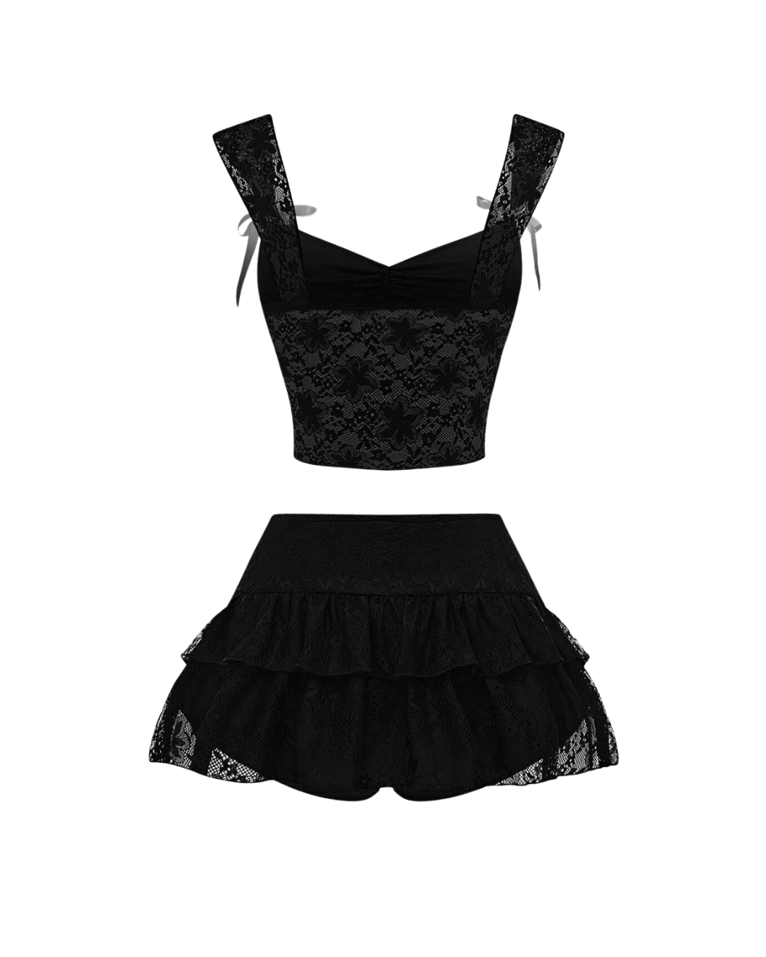 Ensemble plissé en dentelle