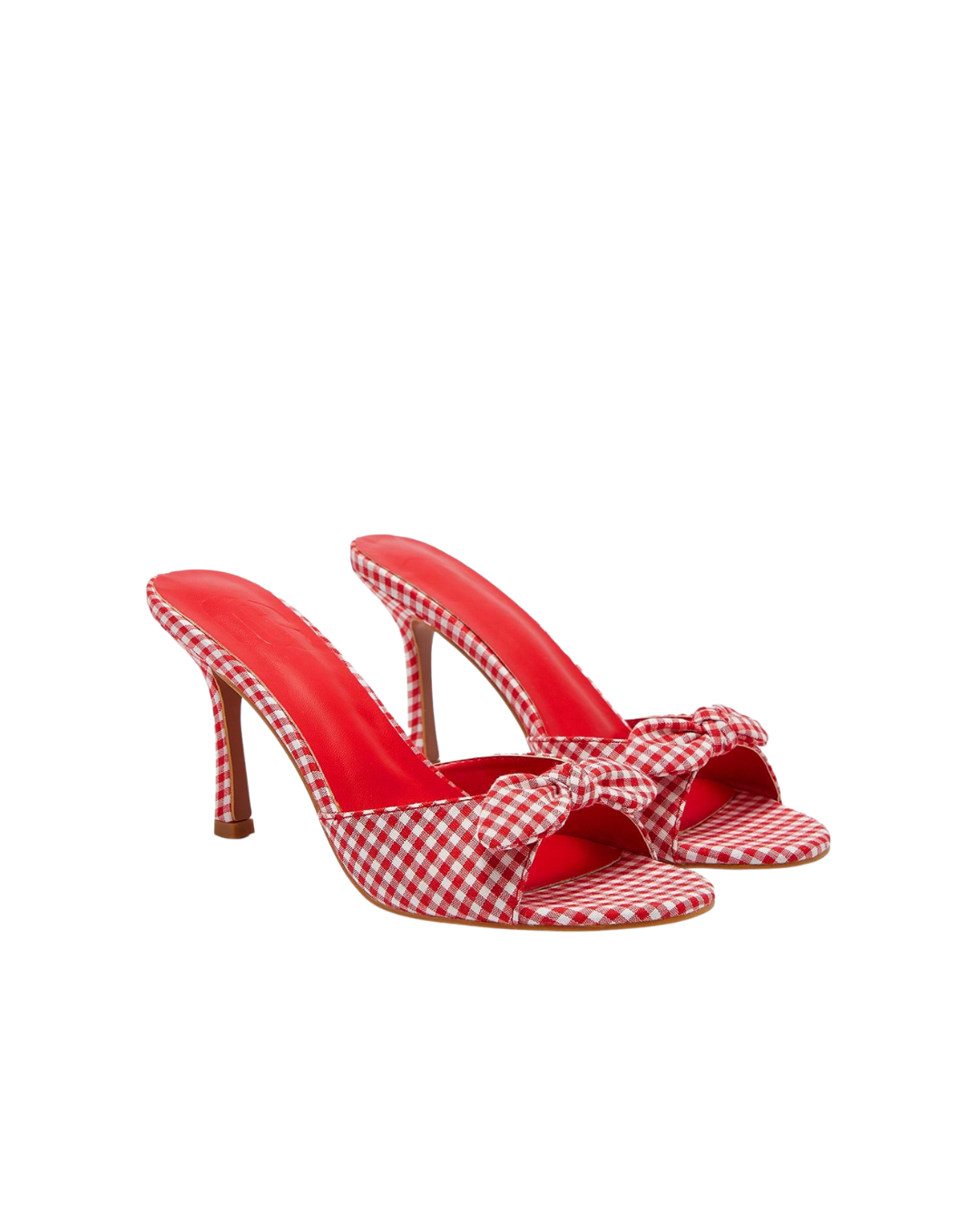 Mules à talons et nœud vichy
