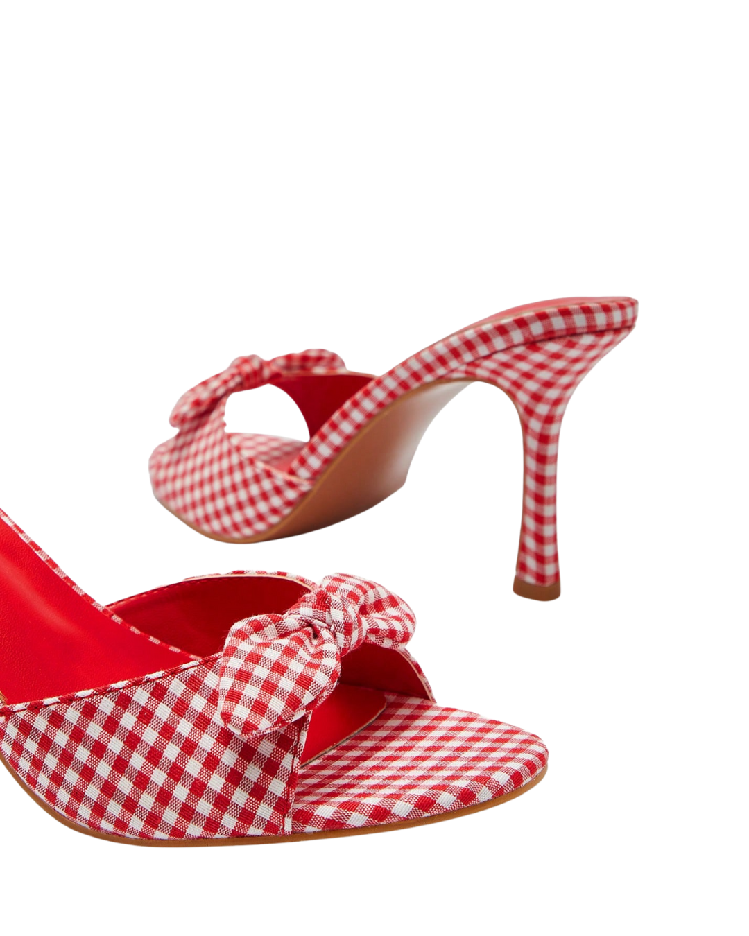 Mules à talons et nœud vichy