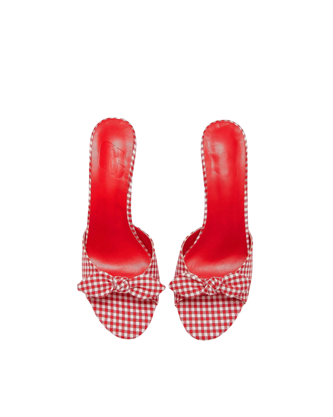 Mules à talons et nœud vichy