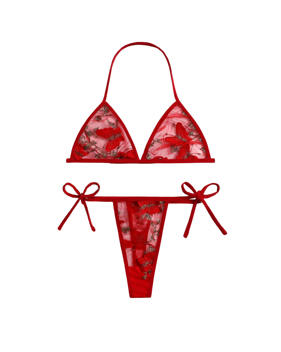 Ensemble triangle en micro dentelle