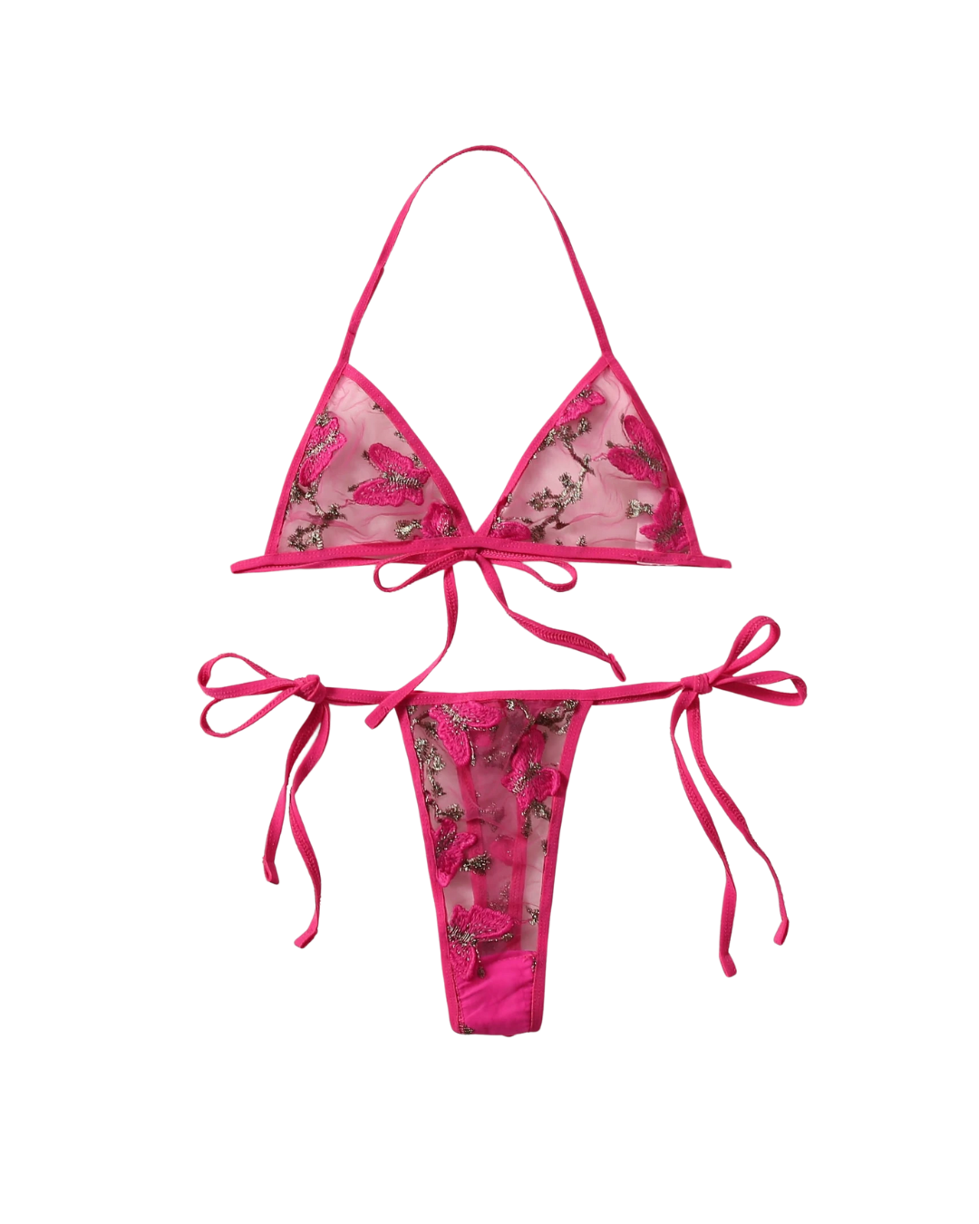 Ensemble triangle en micro dentelle