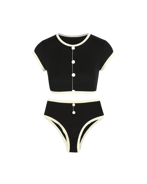 Ensemble bikini boutonné