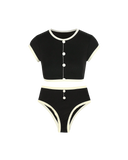 Ensemble bikini boutonné