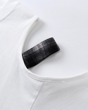 Cut-Out Plaid Hem T-Shirt