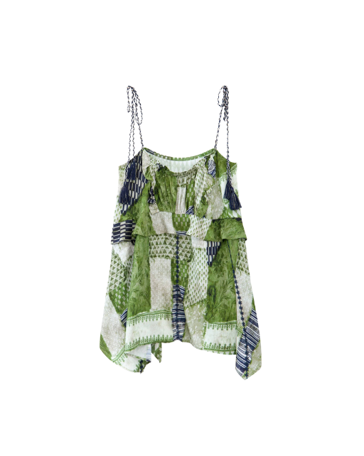 Green Patchwork Top