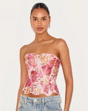 Sheer pink floral corset