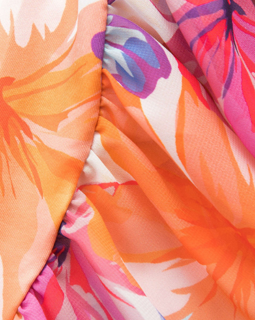 Draped Side Floral Dress