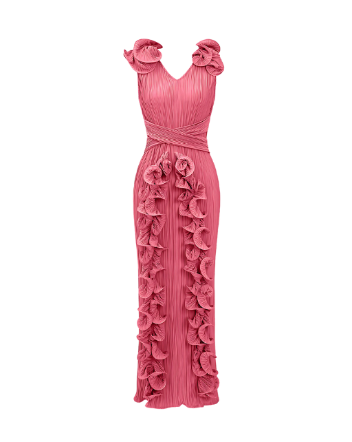 3D Floral Maxi Dress