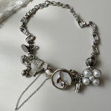 Floral Enamel Bow Necklace