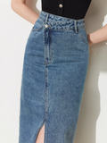 Vintage Denim Midi Skirt
