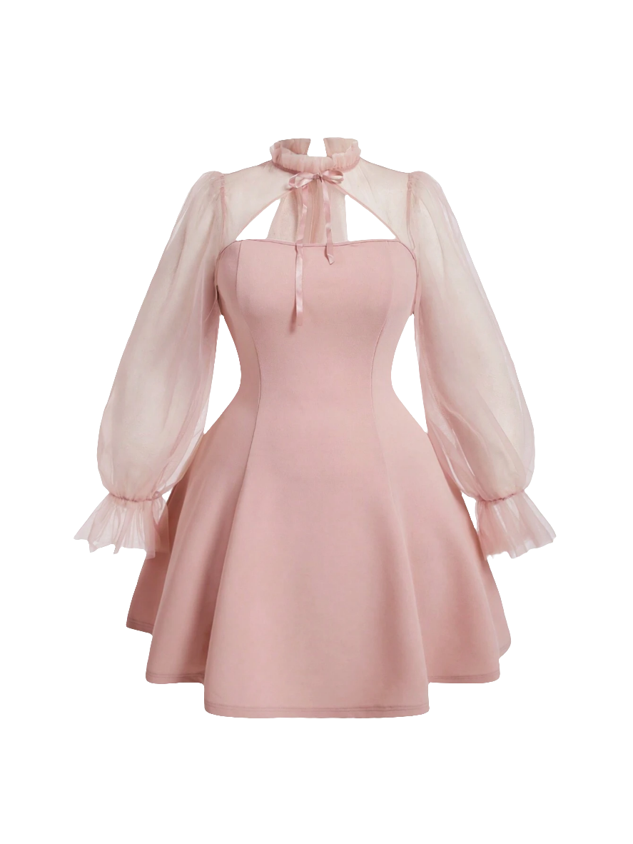 Robe en maille et à lacets