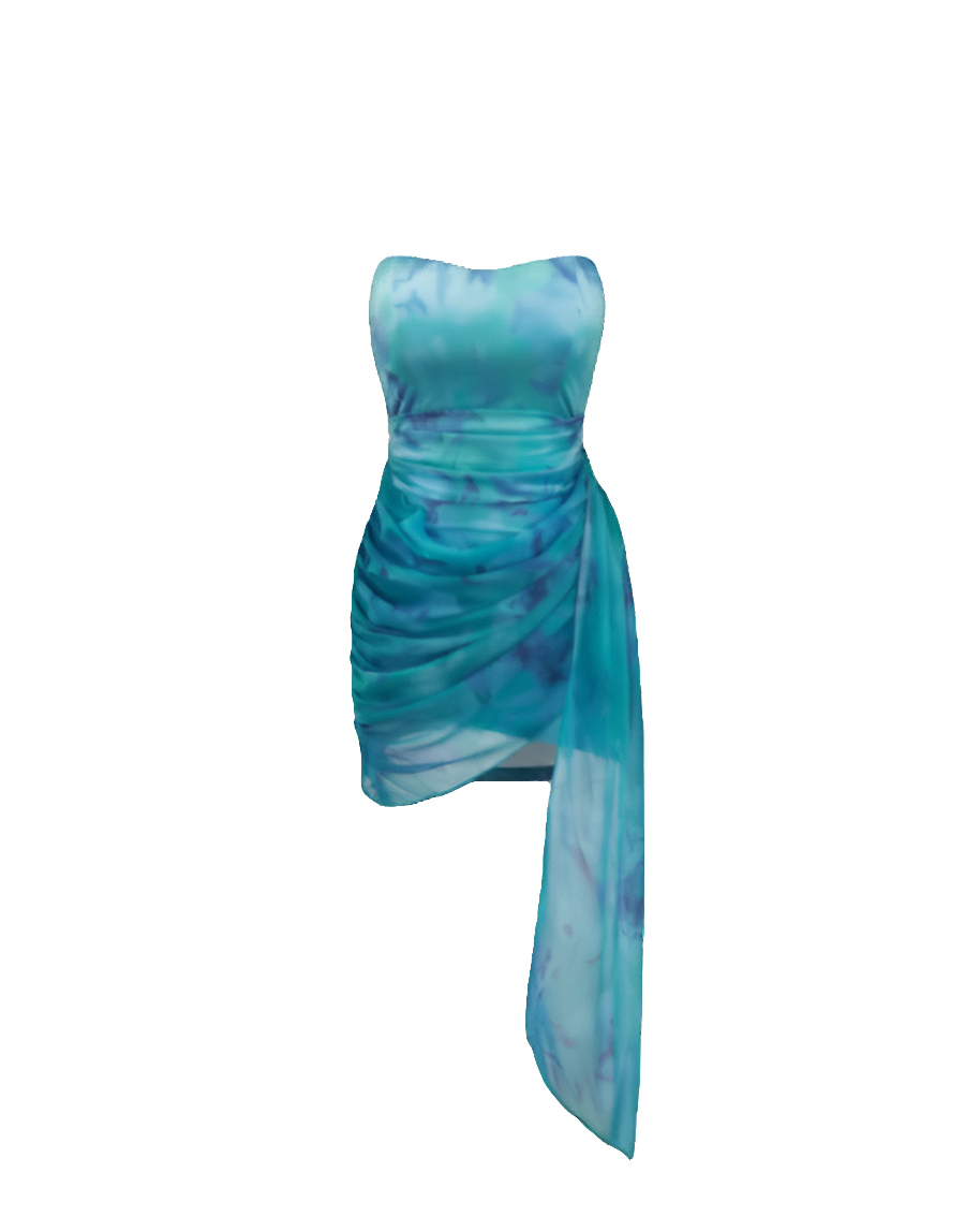 Draped Side Floral Dress