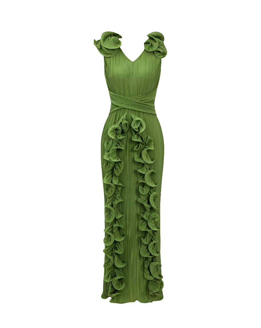 3D Floral Maxi Dress