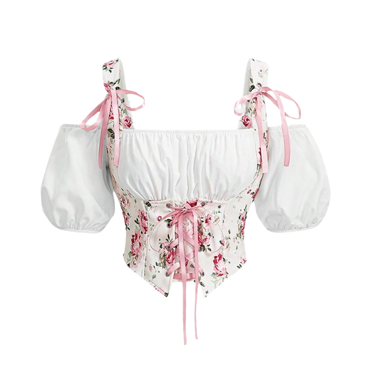 Cottagecore Floral Corset Top