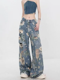 Floral Wide-Leg Jeans