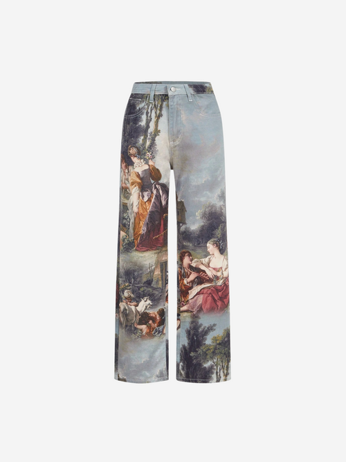 Artistic Wide-Leg Jeans