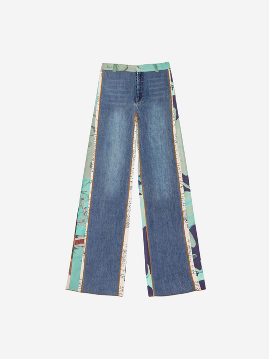 Print Patchwork Jeans