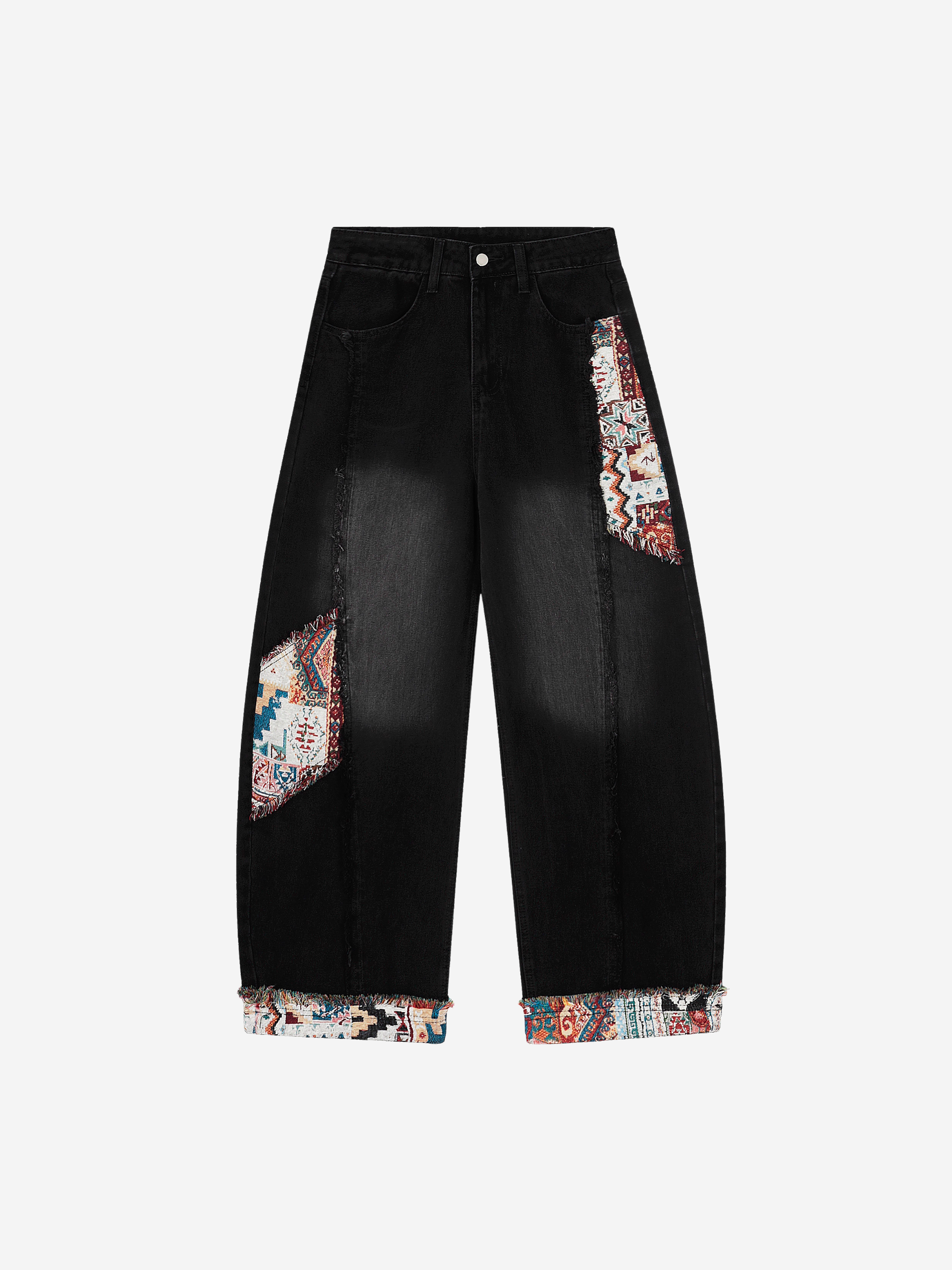 Patchwork Wide Leg Jeans