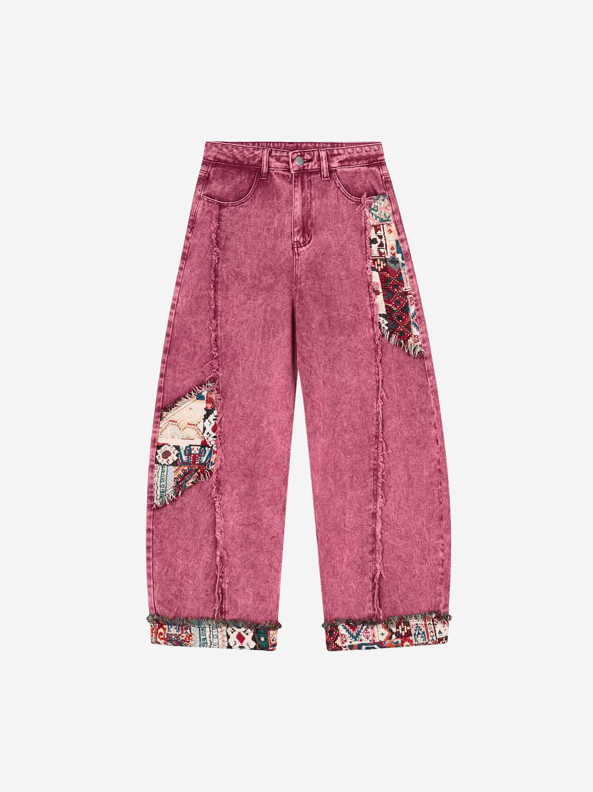 Patchwork Wide Leg Jeans