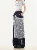 Pantalon large en dentelle