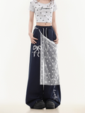 Pantalon large en dentelle