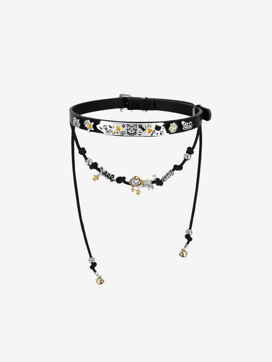 Cat Charm Choker Necklace