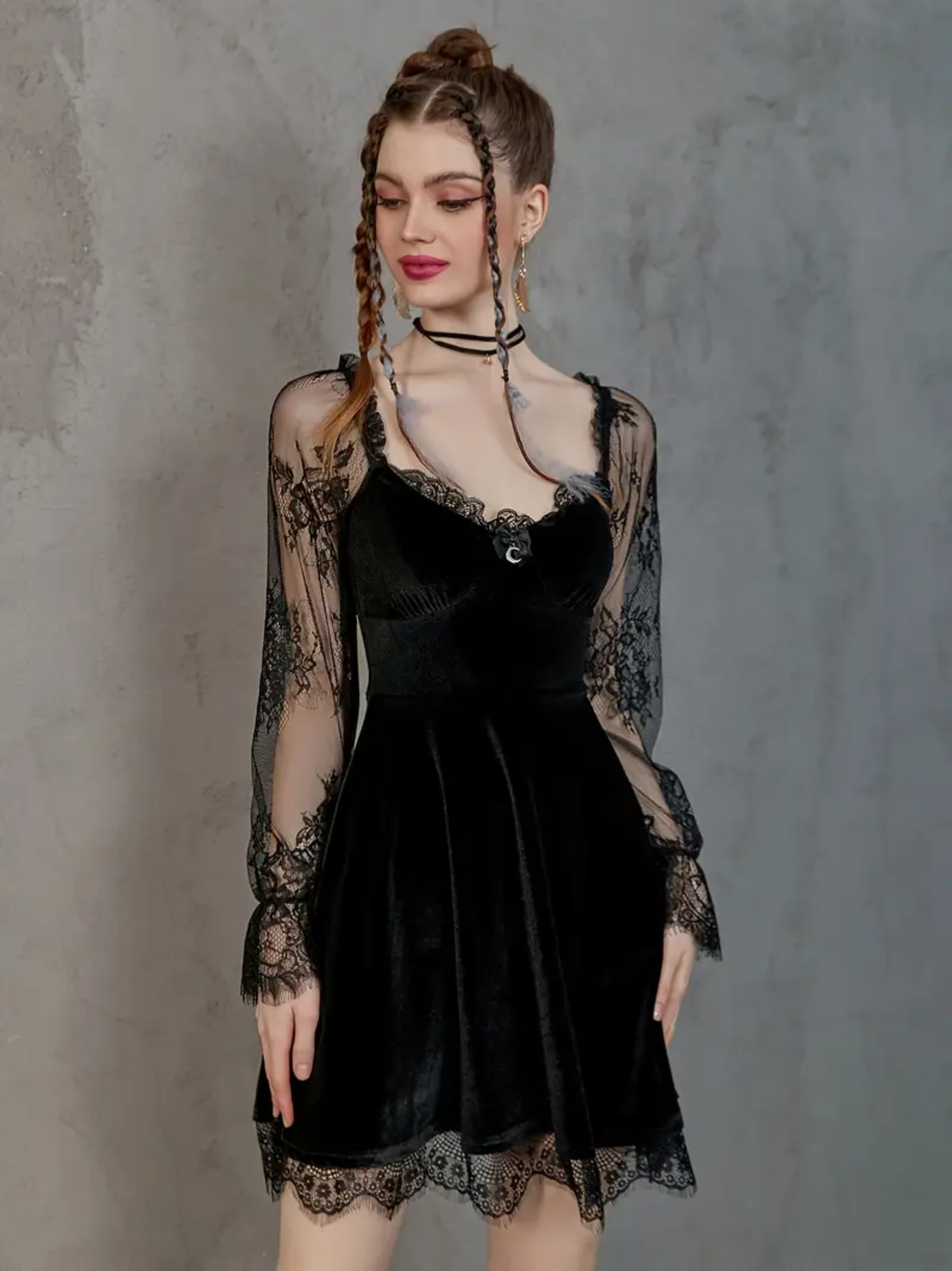 Robe taille en velours